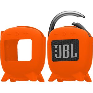 kwmobile siliconen hoesje voor mini-speaker - geschikt voor JBL Clip 4 - Flexibel materiaal - Speakercase in oranje