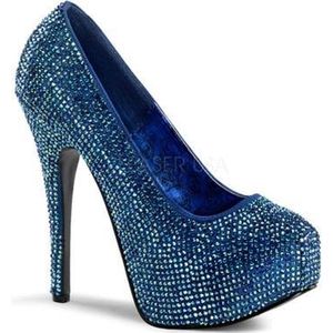 Blue Satin-Irid strass steentjes - (EU 37 = US 7) - Bordello