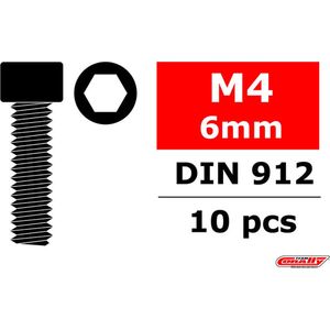 Team Corally - Staal schroeven M4 x 6mm - Cilinderkop binnenzeskant - 10 st