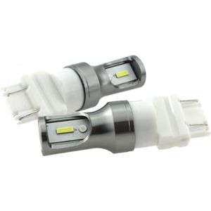 T25 3157 P27W set | autoverlichting LED 2 stuks | 2-SMD xenon wit 6000K - 839 Lumen | 12V DC - 9.6 Watt