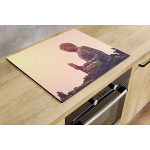 Inductiebeschermer - Tian Tan Boeddha - 81.2x52 cm - Inductiebeschermer - Inductie Afdekplaat Kookplaat - Inductie Mat - Anti-Slip - Keuken Decoratie - Keuken Accessoires