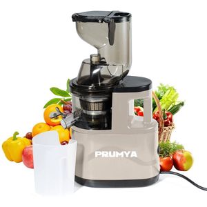 Professionele Slow Juicer 500W met Extra Grote Inlaat - Pulpvrij Sap, Multifunctionele Sapcentrifuge voor Groenten, Fruit en Gember - Huishoudelijk & Commercieel Gebruik (Theehuis/Thuis) - Eenvoudig Schoonmaken met Sap/Slib Scheiding