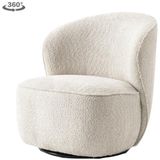 Belvi Fauteuil - fabric AJ3019-08 Cream (draaibaar)