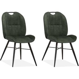MX Sofa Eetkamerstoel Austin - Hunter groen (set van 2 stoelen)