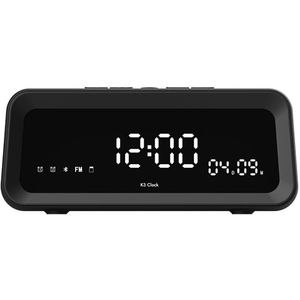 Slimme klok - Draagbare luidspreker - Digitale wekker voor in de slaapkamer - Draadloze Bluetooth-luidspreker met temperatuurweergave, USB-oplaadfunctie, telefoonhouder en pennenhouder (zwart)