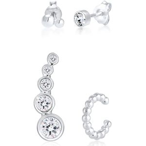 Elli Dames Oorbellen Dames Oorklem Stud Oorbellen met Kristallen in 925 Sterling Zilver