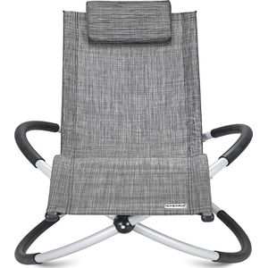 Casaria Ligstoel Napels – Ergonomisch Inklapbaar – Polyester Grijs