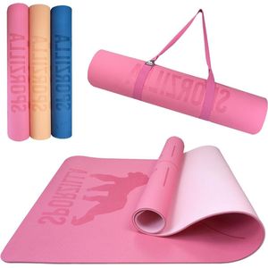 Premium XL fitness- en yogamat - extra breed 80 cm, 8 mm dik, antislip met geleidelijnen, vrij van schadelijke stoffen