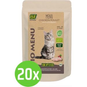 20x Biofood Organic Kip Menu - Kattenvoeding - 100g