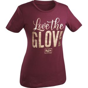Rawlings GSW1 Vrouwen Goud T-shirt L Maroon