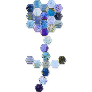 Hexagon magneten voor magneetbord, koelkastmagneten voor koelkast, whiteboard, keuken, schoolkasten, klaslokaal, kantoor, cabine, grappige decoratieve magneten, cadeaus voor volwassenen en kinderen, blauw