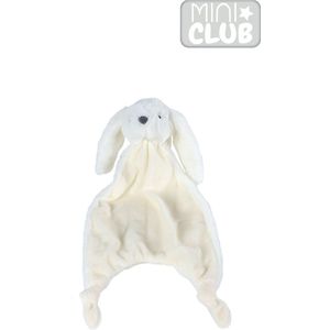 Mini Club knuffeldoekje konijn met knoopjes pluche Off white/ecru 38cm