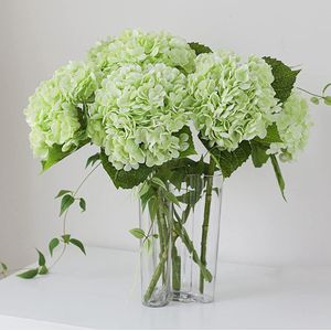 3 stuks kunstbloemen grote hortensia bloemen latex boeket voor bruiloft bruids kantoor thuis feestdecoratie (lichtgroen)