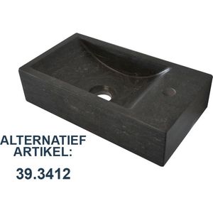 Bally B-Stone Fontein Hardsteen Kraangat Rechts 40x22x10cm Natuursteen Zwart