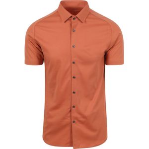 Desoto - Short Sleeve Jersey Overhemd Peach Oranje - Heren - Maat XL - Slim-fit