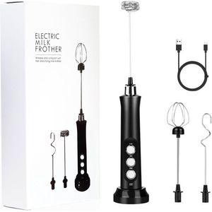 RPD Melkopschuimer - Melkopschuimer Electrisch - Draadloze Melkopschuimer - Elektrische Melkopschuimer - 3 opzetstukken - Veelzijdig te gebruiken
