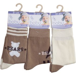Baby / kinder sokjes bearstar - 19/20 - unisex - 90% katoen - naadloos - 12 PAAR - chaussettes socks