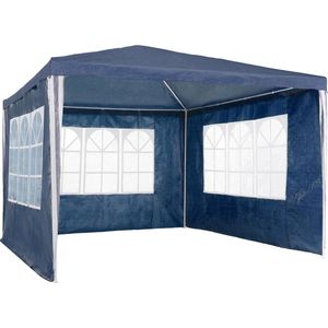 Blauwe Partytent Voor Buiten 3x3m - Tent Voor Tuin - Evenementen - Feestjes - Barbeque - Gebruiksvriendelijk - 3 Afneembare Panelen - 2.5m Hoogte