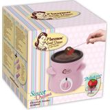 Bestron Chocolade-Fondueset voor 2 Personen, elektrische Chocofondue incl. 10x spiesen, 10x vorken en 1x spatel, 25 Watt, kleur: roze