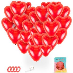 Festivz Hartjes Ballonnen 40 stuks - Liefde - Hartjes Ballonnen - Love - Feestversiering – Rood - Cadeau - Feest - Man & Vrouw - Hem & Haar - Anniversary - Valentijn - Moederdag