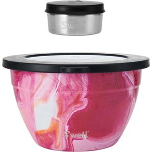 Saladekom Set - Agaat Roze - Met apart dressing reservoir - 1,9Liter - Duurzaam - S'Wells-sRose Agate