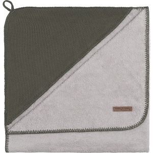 Baby's Only Baby badcape - Omslagdoek - Handdoek met capuchon Classic - Khaki - 75x85 cm - Badstof