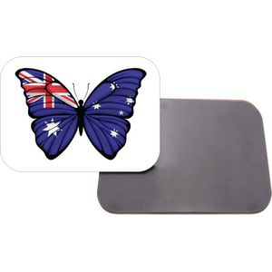 Magneet Met Opdruk | 5x7 cm | Geschenk | Koelkastmagneet | Vlinder Vlag Australië