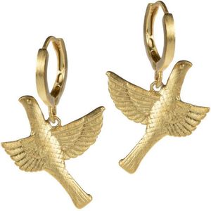 Lauren Sterk Amsterdam - oorbellen - hangers - vogel - verguld - extra coating