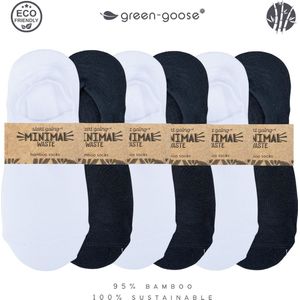 green-goose® Bamboe Sneakersokken | Roosjes | Ballerina | Voetjes | Footies | 6 Paar | Dames | Maat 35 - 38 | Crème | Paars | Grijs | Groen | Blauw | Roze | Duurzaam en Comfortabel | 95% Bamboe