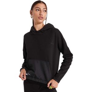 Superdry Mountain Tech Crop Capuchon Zwart S Vrouw