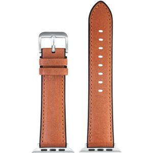 EULIT horlogeband geschikt voor Apple Watch 42/44/45/46 maat - Serie 1/2/3/4/5/6/7/8/9/10 + SE - eutec smart - 22 mm - goud bruin goudbruin - metalen zwart gesp - incl. adapter