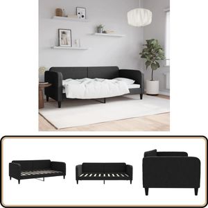 vidaXL Slaapbank - 90x190 cm - Stof - Zwart Slaapbank - Sofa Bed - Tweepersoonsbed - Zwarte Slaapbank - Moderne Slaapbank