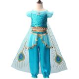 WiseGoods - Jasmine Kostuum - Alladin - Prinsessenjurk Meisje - Prinsessen Verkleedkleding - Carnavalskleding - Maat 104-110