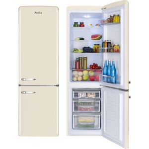 Amica Retro Koel-Vriescombinatie AR8242C - Crèmekleur (Beige) - E label - scharnier rechts