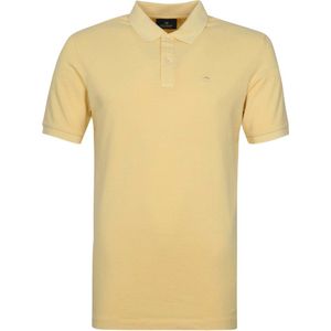 Scotch and Soda - Polo Garment Dye Geel - Slim-fit - Heren Poloshirt Maat S