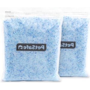 ScoopFree Premium Blauwe Niet-Klonterende Kristallen Kattenbakvulling 2-Pack – 2 kg per Zak, Herbruikbare Lade, Geurbestrijding, Weinig Sporen, 99% Stofvrij