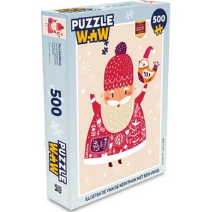 Puzzel Kerst - Vogel - Sneeuw - Kerstman - Winter - Legpuzzel - Puzzel 500 stukjes - Kerst - Cadeau - Kerstcadeau voor mannen, vrouwen en kinderen