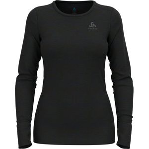 Ondershirt Odlo Women Bl Top Crew Neck L/S Merino 200 Black