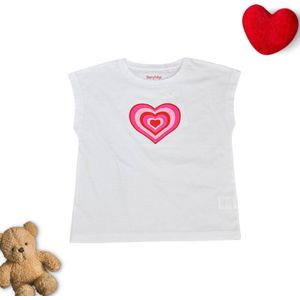 T-shirt voor meisjes met love hart | Maat 110