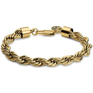 Lucleon - Heren - Roestvrij Staal Schakelarmband - Goudkleurig