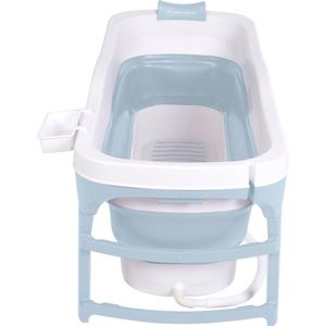 HelloBath® Opvouwbaar bad voor Volwassenen en Kinderen M, 128x60x58 cm – Mobiele Badkuip | Bath Bucket voor Kleine badkamer (Blauw)