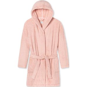 SCHIESSER Essentials badjas - dames kamerjas teddy fleece comfort fit roze - Maat: M