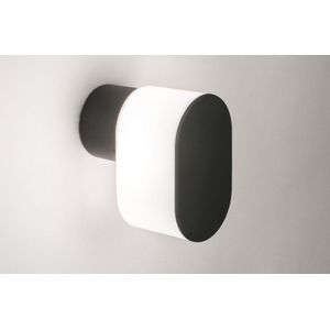 Lumidora Wandlamp 72643 - Voor buiten - YURI - E27 - Zwart - Wit - Antraciet donkergrijs - Kunststof - Buitenlamp - IP44