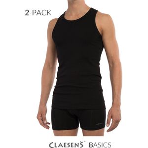 Claesen's Rib Singlet (2-pack) - zwart -  Maat XXL