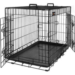 Hondenkooi 2 deuren hondenbox transportbox opvouwbaar transportkooi draadkooi katten konijnen gevogelte kooi zwart XXL 106 x 77,5 x 70 cm HMPPD42H