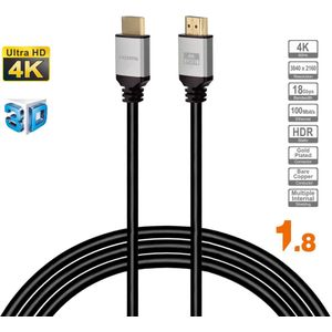 Phreeze Pro HDMI Kabel 2.0 - 4K Ultra HD - eARC - HDMI naar HDMI - Geschikt voor Xbox Series X, Oled TV, Playstation 5, Soundbar, Home Cinema Set - 1,8 Meter