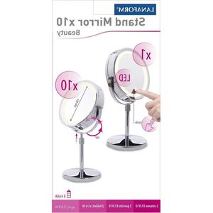 Make Up Spiegel Met Verlichting - Rond - LED Lampjes - X10/ X1 Vergroting
