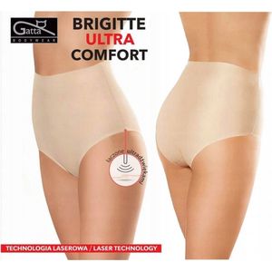 GATTA - High Waist dames slip - Taille - Naadloze - Ondergoed - Slipje - Gladde - Beige - maat S ( 1 Stuks )