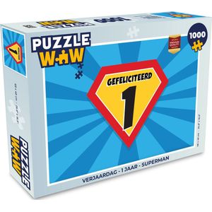 Puzzel Verjaardag - 1 Jaar - Superman - Legpuzzel - Puzzel 1000 stukjes volwassenen