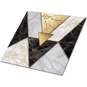 Tulup PVC Tegels - Stenen Driehoeken Vinyl Tegels - 30 cm x 30 cm - Veelkleurig Vloer Tegels PVC - Verpakking van 9 stuks - Vinyl Vloer Tegels - Geometrisch Plaktegels - Zelfklevende PVC Tegels - Plaktegels keuken en Badkamer